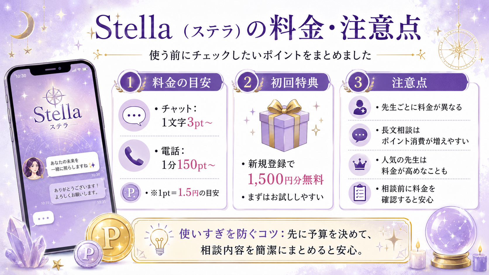 Stellaの料金と注意点