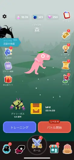 Voidpet ダンジョンの進化・装備・編成画面