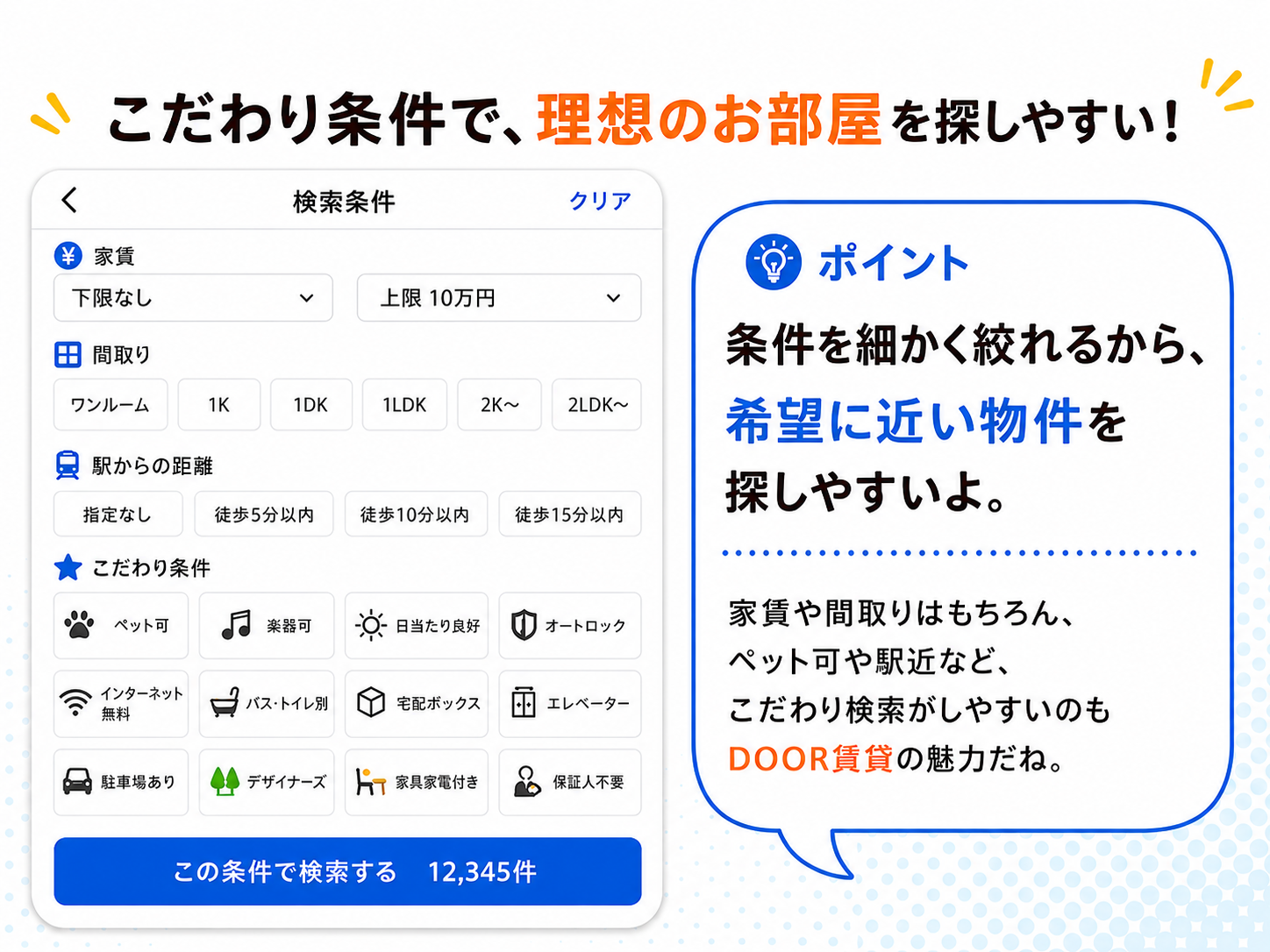 DOOR賃貸のこだわり検索イメージ