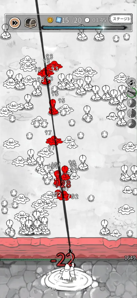 ハンターのマジックのバトル画面