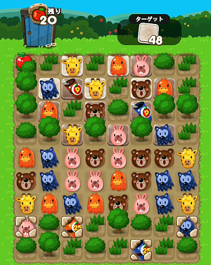 LINE ポコポコのパズル画面