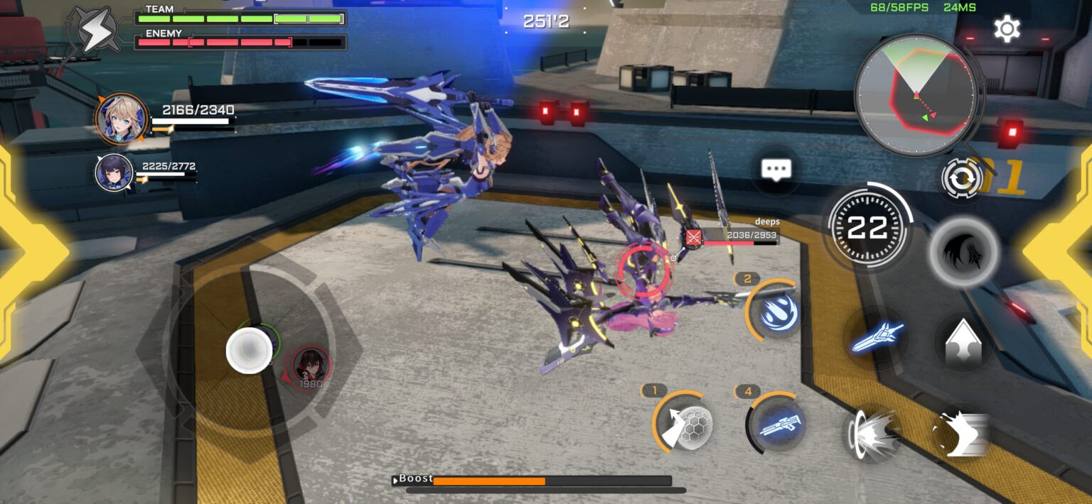 星の翼の2vs2バトル画面