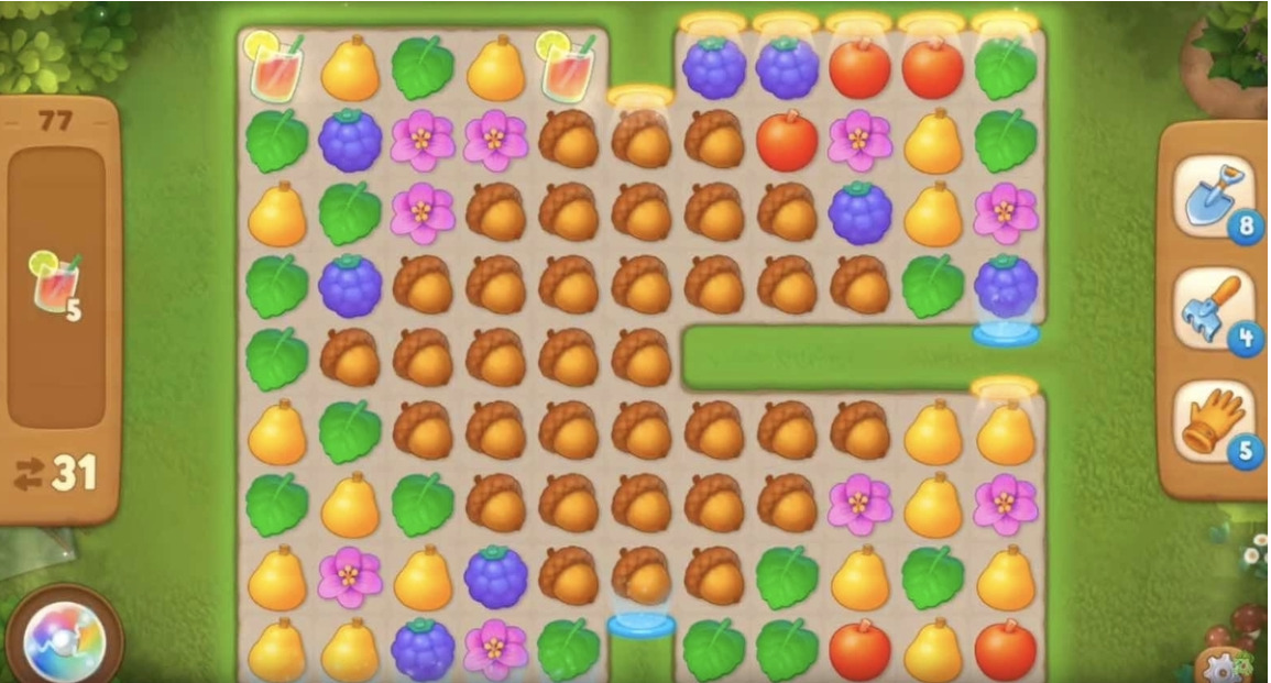 ガーデンスケイプのパズル画面